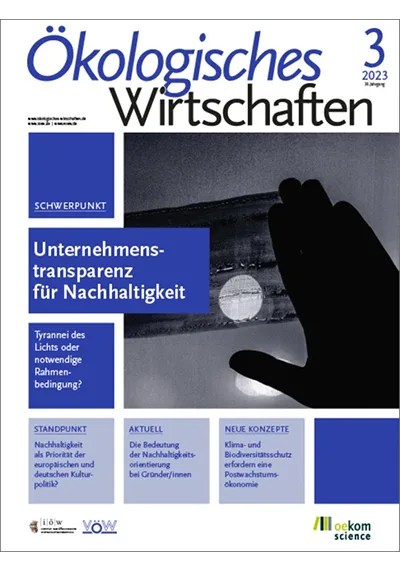 Magazine cover: OEW 2023 03 Corporate Transparency for Sustainability